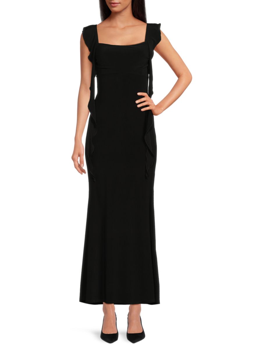 Платье макси с каскадными оборками Bebe, черный
Платье макси с каскадными оборками Bebe, черный