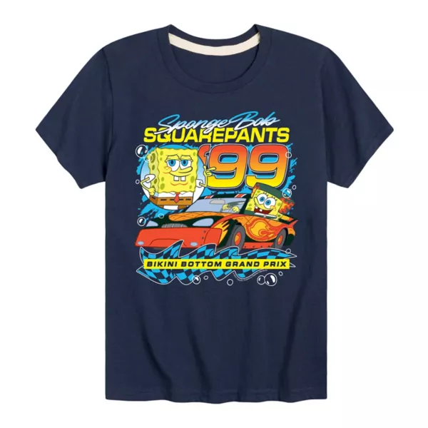Мальчики 8-20 футболка с принтом "Гран-при Бикини Боттом" SpongeBob SquarePants '99 Nickelodeon, синий 
Мальчики 8-20 футболка с принтом "Гран-при Бикини Боттом" SpongeBob SquarePants '99 Nickelodeon, синий