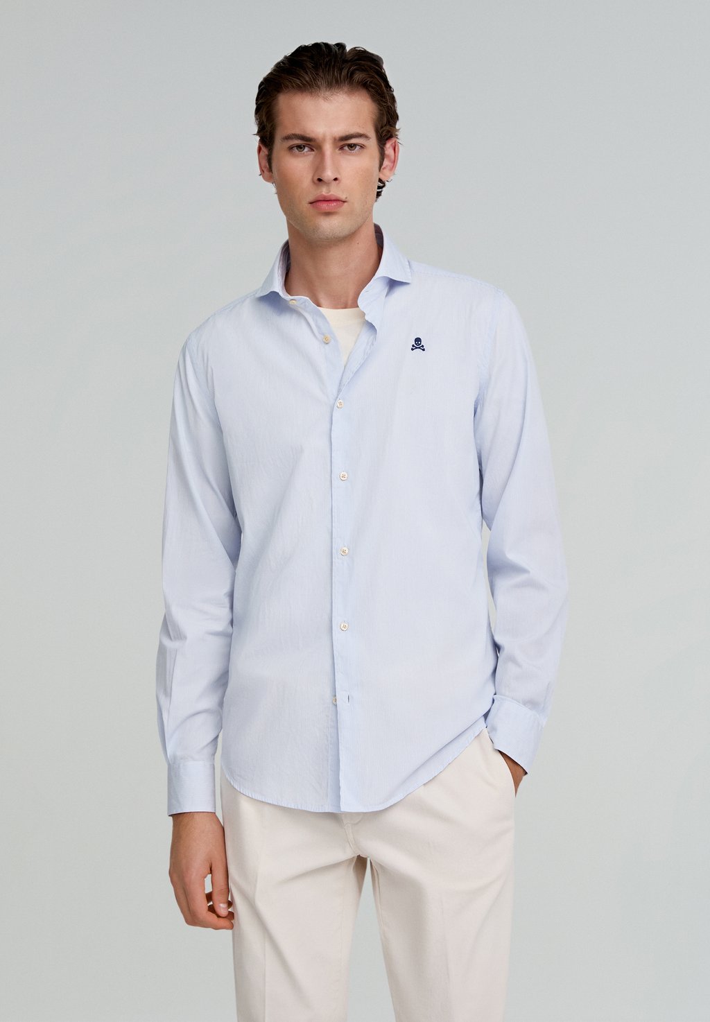 Элегантная рубашка Camicia Scalpers, цвет Skyblue Stripes
Элегантная рубашка Camicia Scalpers, цвет Skyblue Stripes