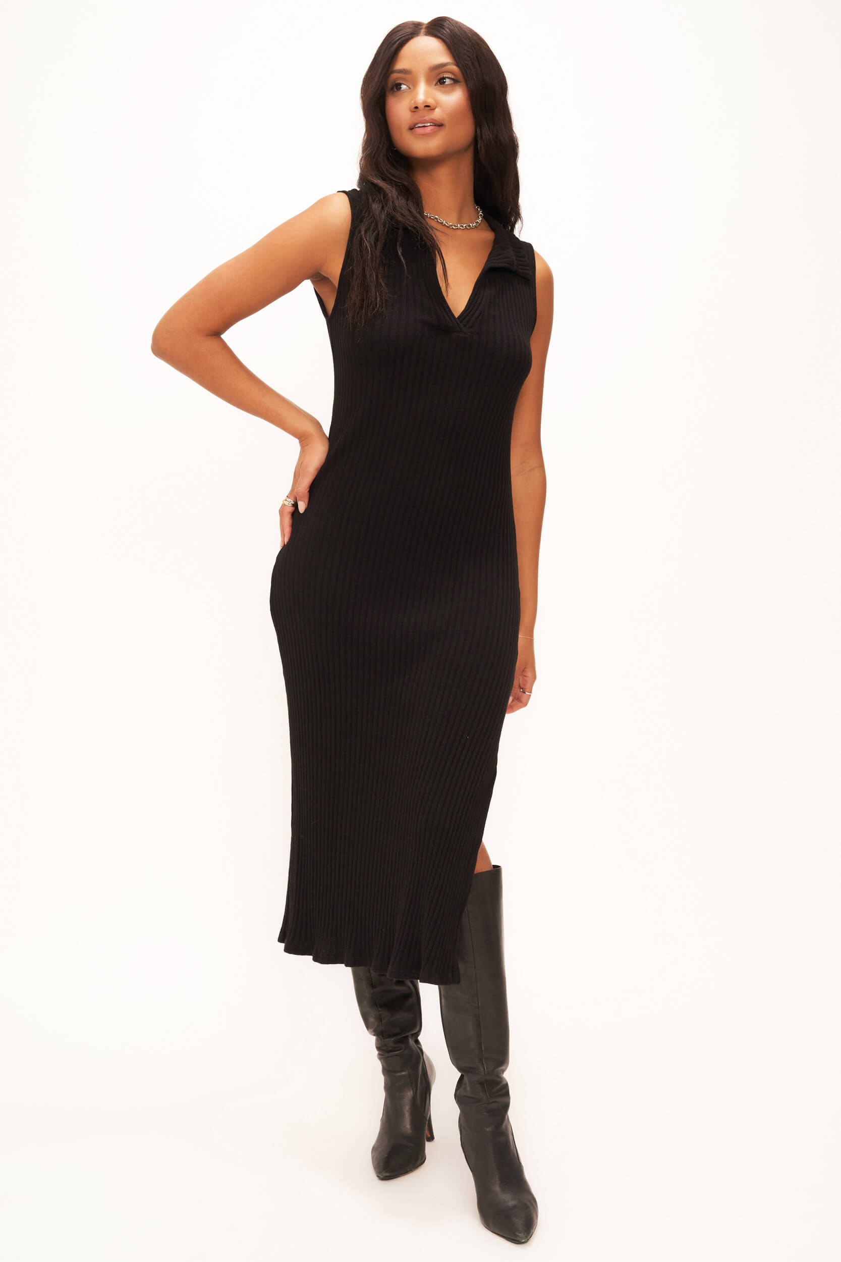 Гладкий воротник свитер платье с рубчиком PROJECT SOCIAL T, черный
Гладкий воротник свитер платье с рубчиком PROJECT SOCIAL T, черный