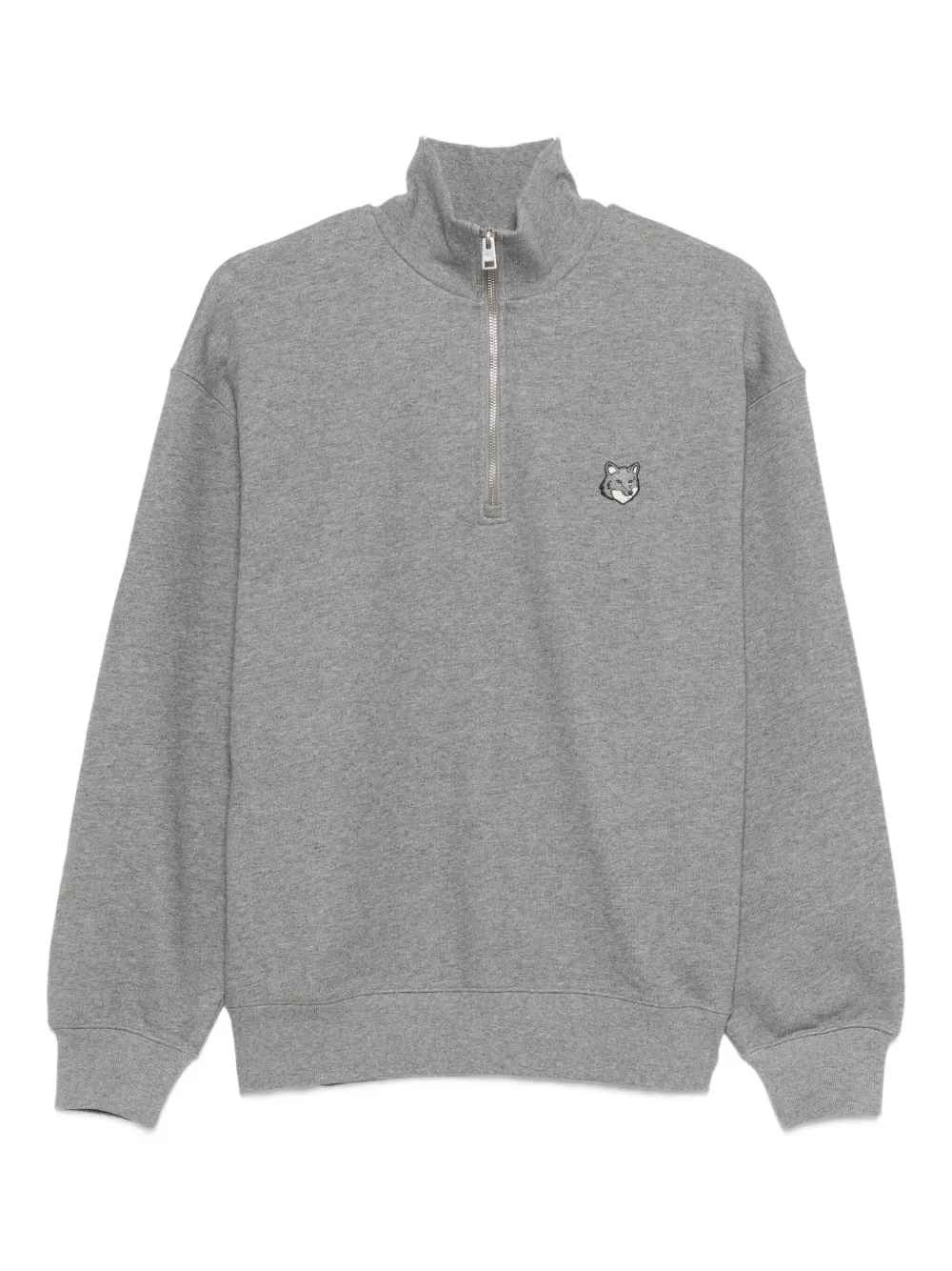 Свитшот с полузастежкой на молнии и нашивкой в виде головы лисы Maison Kitsuné, серый
Свитшот с полузастежкой на молнии и нашивкой в виде головы лисы Maison Kitsuné, серый