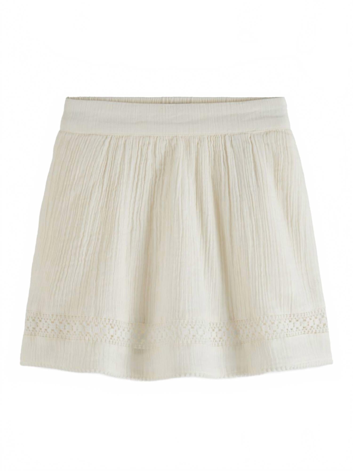Детская мини-юбка из жатого хлопка с кружевными деталями в цвете слоновая кость SCOTCH & SODA
Детская мини-юбка из жатого хлопка с кружевными деталями в цвете слоновая кость SCOTCH & SODA
