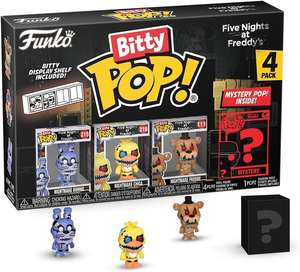 Five Nights at Freddy's Bitty 4 упаковки 2,5 см Бонни Фредди Чика Поп! Funko POP!
Five Nights at Freddy's Bitty 4 упаковки 2,5 см Бонни Фредди Чика Поп! Funko POP!