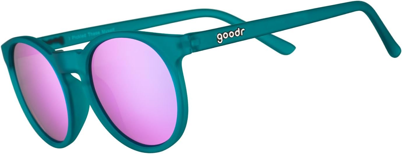 Солнцезащитные очки goodr I Pickled These Myself Polarized Round для мужчин и женщин, размер S (Circle G), бирюзовые полупрозрачные оправы с фиолетово-розовыми зеркальными линзами, защита UV400, не скользят, не подпрыгивают, Teal
Солнцезащитные очки goodr I Pickled These Myself Polarized Round для мужчин и женщин, размер S (Circle G), бирюзовые полупрозрачные оправы с фиолетово-розовыми зеркальными линзами, защита UV400, не скользят, не подпрыгивают, Teal