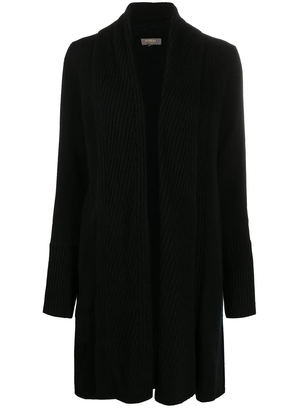 Кардиган с вертикальной планкой в рубчик N.Peal, черный
Кардиган с вертикальной планкой в рубчик N.Peal, черный