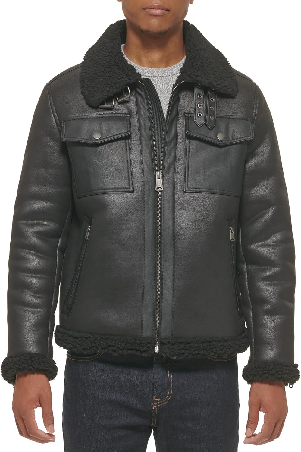 Мужская куртка-авиатор Tommy Hilfiger из искусственной овчины с двумя карманами, Black
Мужская куртка-авиатор Tommy Hilfiger из искусственной овчины с двумя карманами, Black
