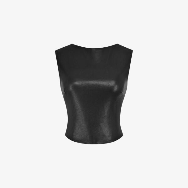 Топ из веганской кожи на шнуровке Mistress Rocks, черный
Топ из веганской кожи на шнуровке Mistress Rocks, черный