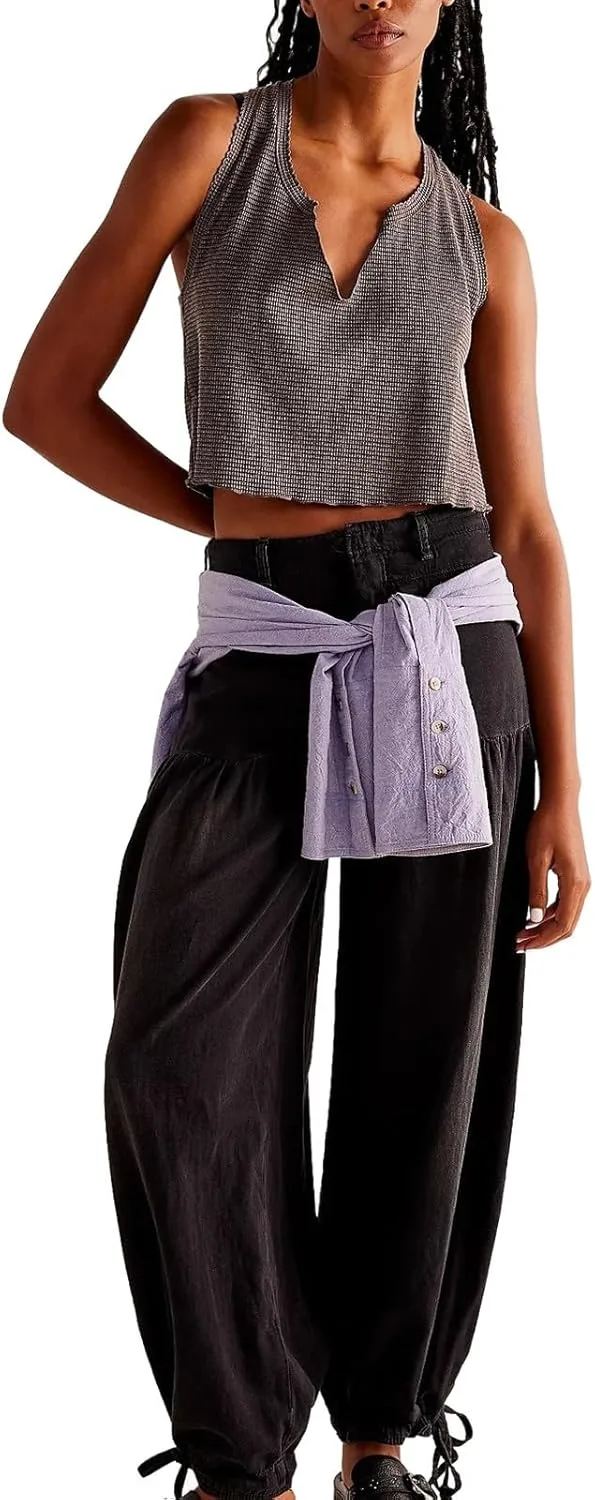 Женские джинсы Lotus Tube - повседневные широкие брюки с рюшами
Женские джинсы Lotus Tube - повседневные широкие брюки с рюшами