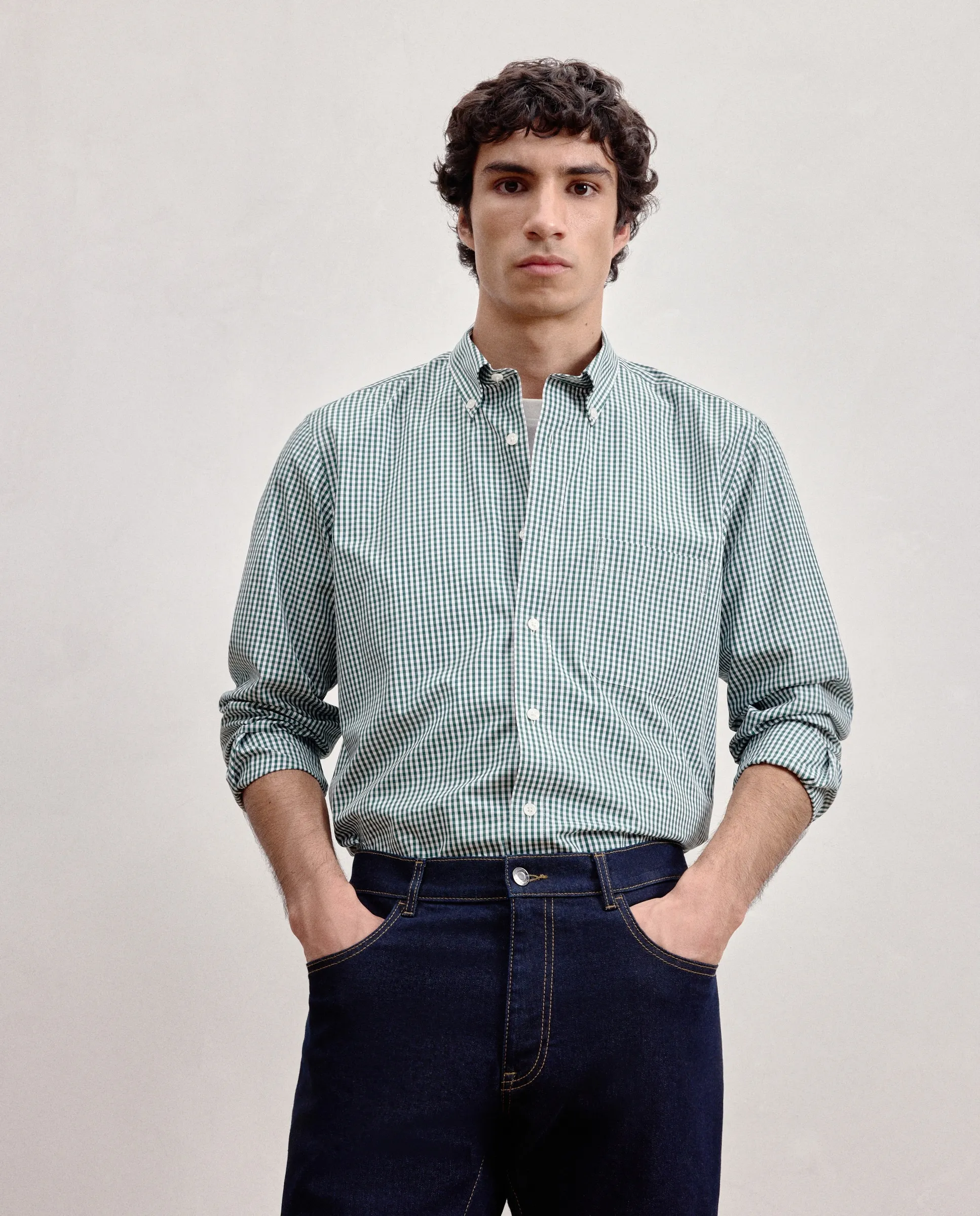 Мужская рубашка с длинным рукавом из поплина в клетку виши классический узор Dustin, темно-зеленый
Мужская рубашка с длинным рукавом из поплина в клетку виши классический узор Dustin, темно-зеленый