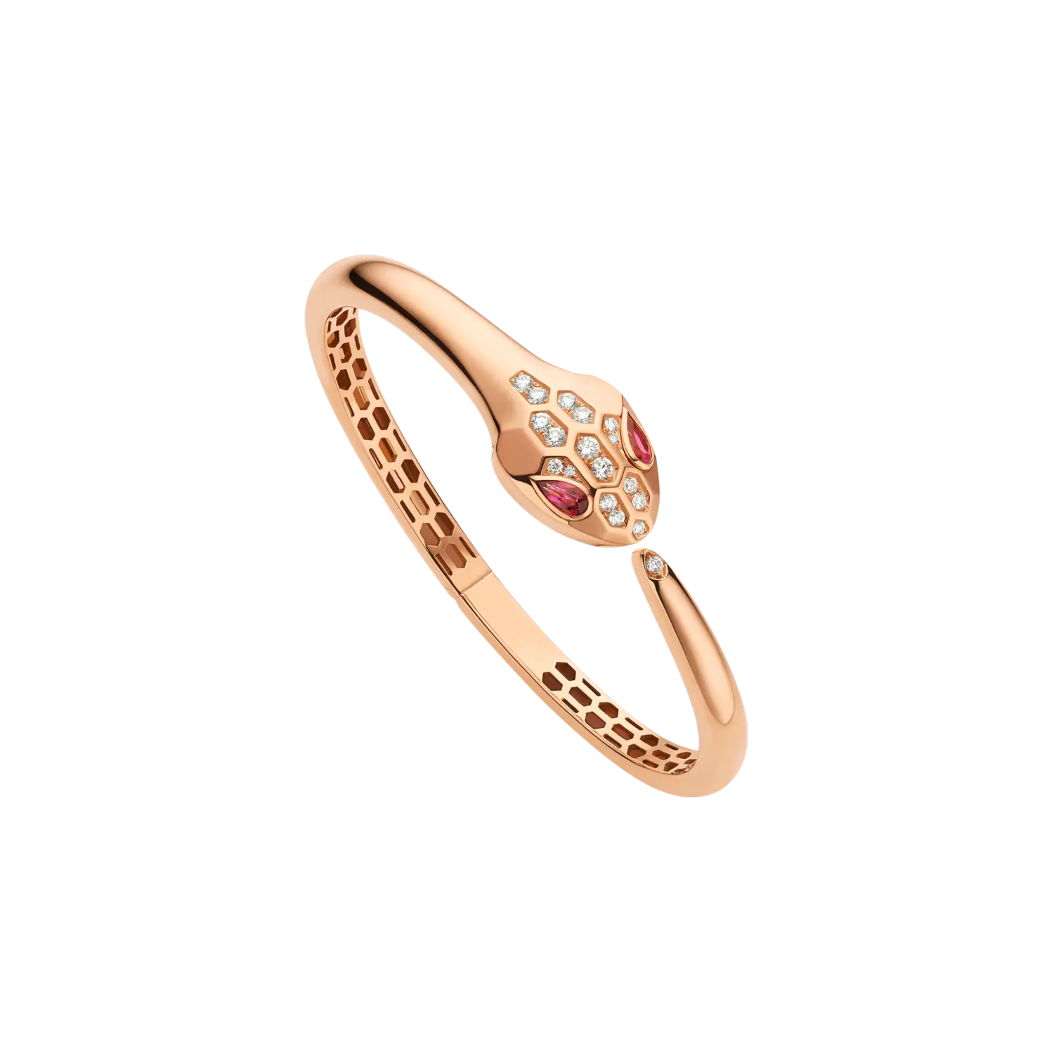 Браслет «змея» из розового золота, рубелита и полу-паве из бриллиантов Bulgari
Браслет «змея» из розового золота, рубелита и полу-паве из бриллиантов Bulgari