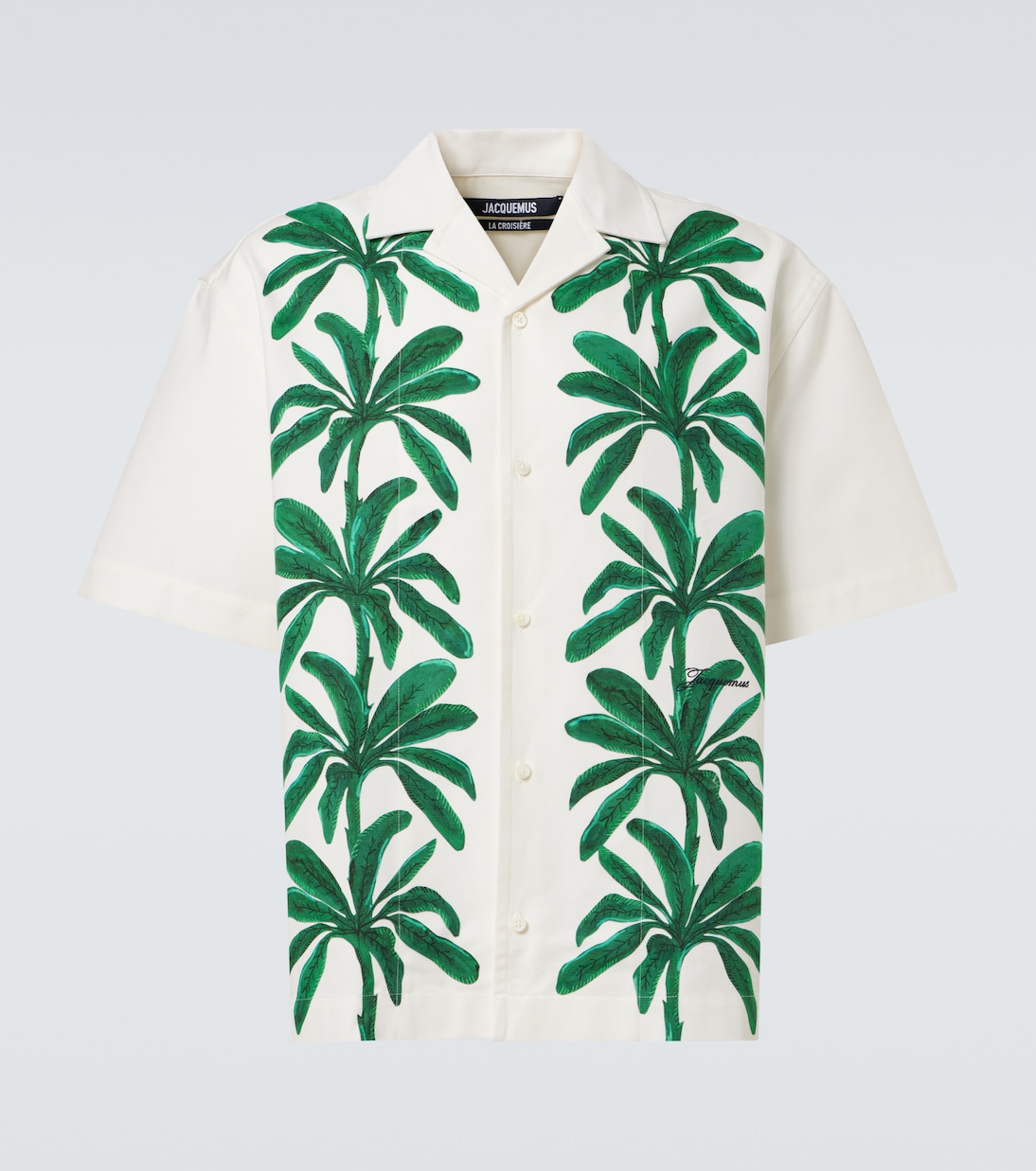 Рубашка для боулинга из хлопка с джинсовым принтом Jacquemus, Print Painted Palmtrees
Рубашка для боулинга из хлопка с джинсовым принтом Jacquemus, Print Painted Palmtrees