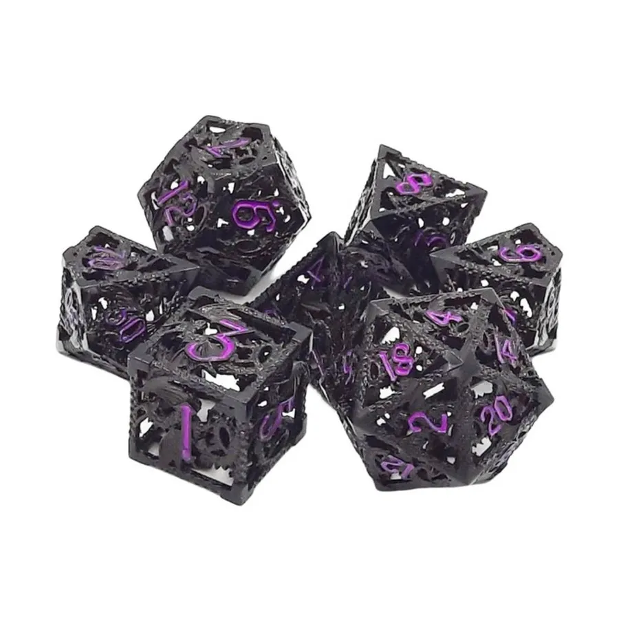 Кубики с полым черепом — черные с фиолетовым (7), Hollow Dice
Кубики с полым черепом — черные с фиолетовым (7), Hollow Dice