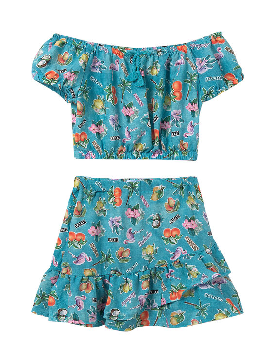 Комплект блузка и юбка стандартного кроя 6989 Mayoral, зеленый
Комплект блузка и юбка стандартного кроя 6989 Mayoral, зеленый