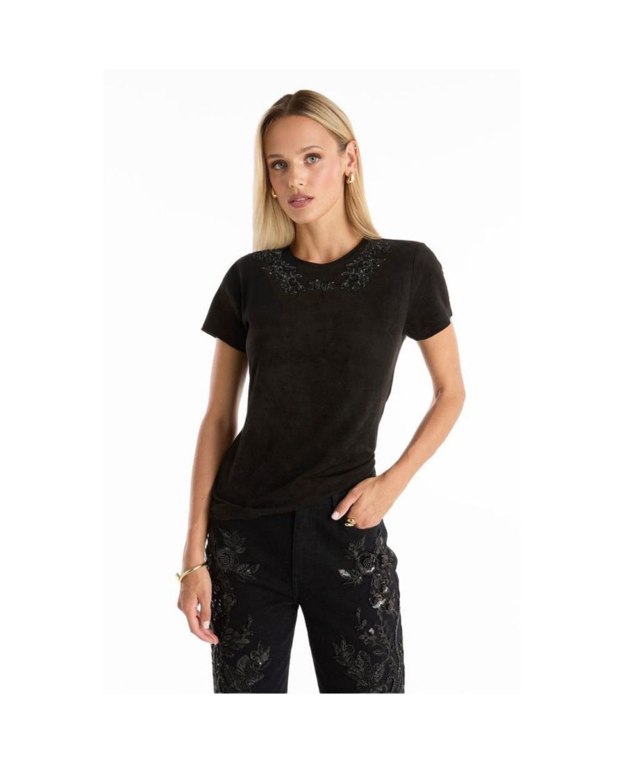 Женская футболка Amaya с цветочным принтом и пайетками - черная The Noli Shop, Black
Женская футболка Amaya с цветочным принтом и пайетками - черная The Noli Shop, Black