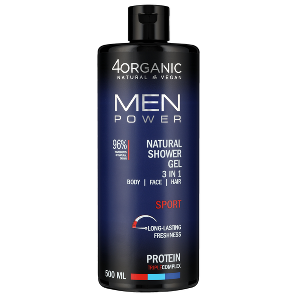 Натуральный гель для душа 3в1 для мужчин, 500 мл 4Organic Men power sport
Натуральный гель для душа 3в1 для мужчин, 500 мл 4Organic Men power sport