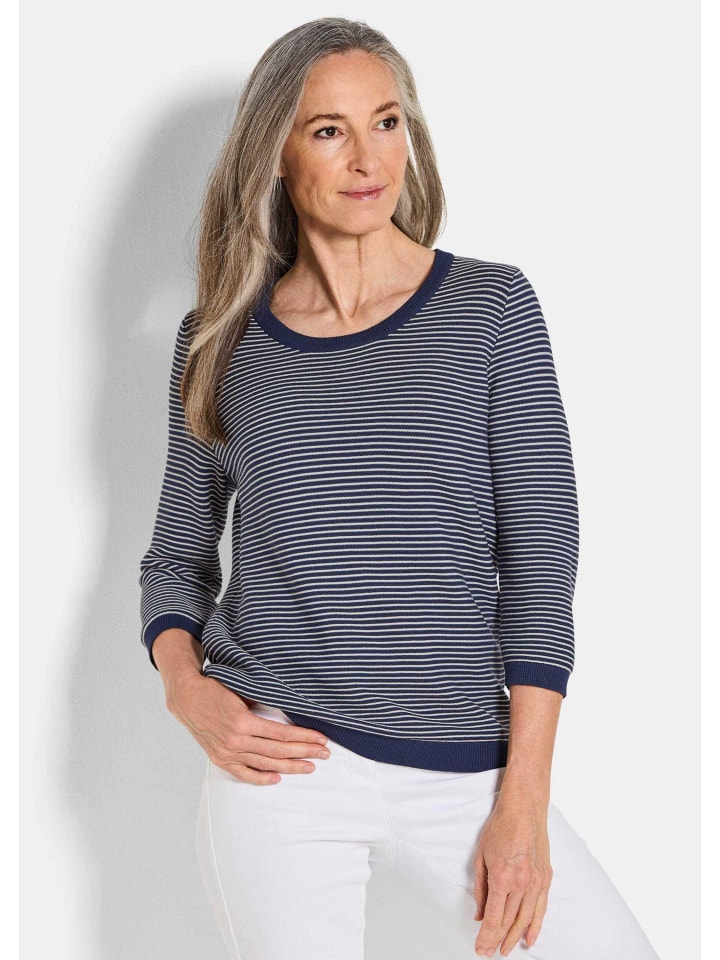 Вязаный свитер с короткими рукавами, полосатый хлопковый свитер темно-синего цвета с узором GOLDNER
Вязаный свитер с короткими рукавами, полосатый хлопковый свитер темно-синего цвета с узором GOLDNER