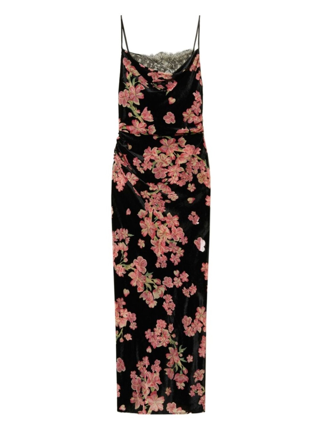 Платье-комбинация с цветочным принтом TWINSET, черный 
Платье-комбинация с цветочным принтом TWINSET, черный