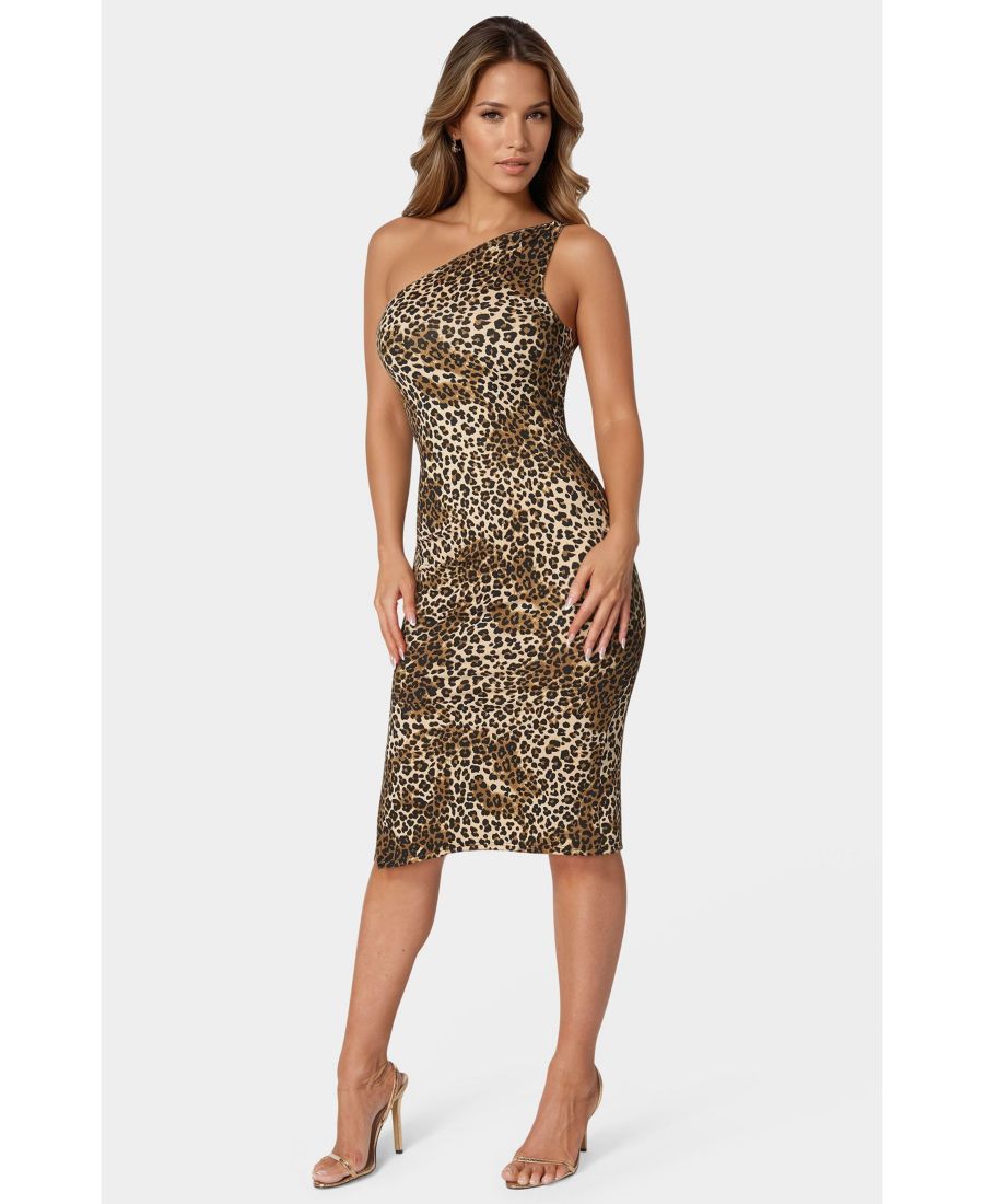 Женское трикотажное платье миди на одно плечо с золотой отделкой Bebe, Cheetah
Женское трикотажное платье миди на одно плечо с золотой отделкой Bebe, Cheetah
