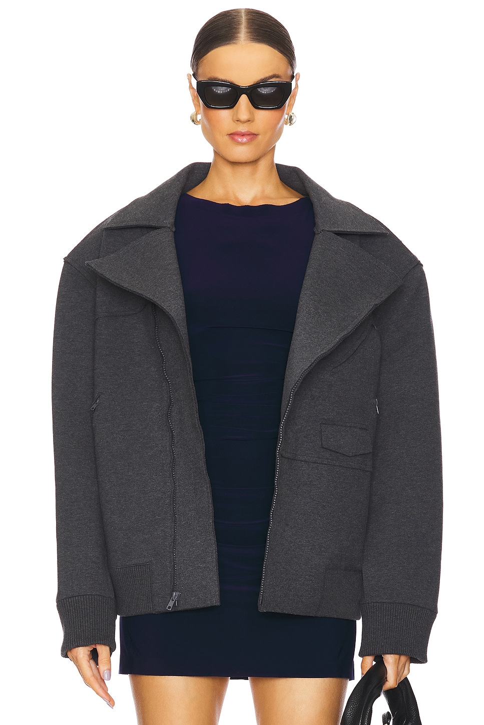 Мотоциклетная куртка оверсайз Norma Kamali, серый
Мотоциклетная куртка оверсайз Norma Kamali, серый