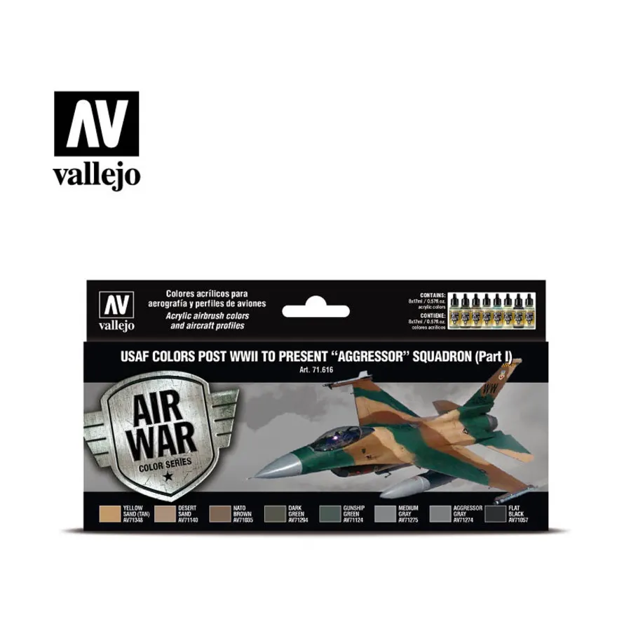 В цветах ВВС США после Второй мировой войны представят первую часть эскадрильи «Агрессор», Paint Sets (Vallejo)
В цветах ВВС США после Второй мировой войны представят первую часть эскадрильи «Агрессор», Paint Sets (Vallejo)
