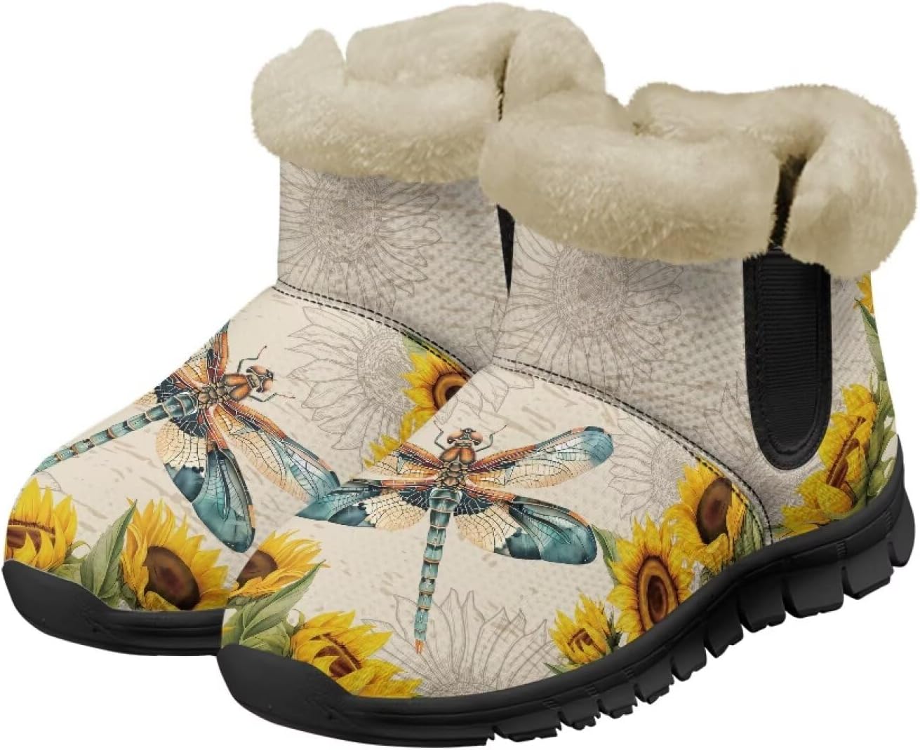 Зимние ботинки Noprint для женщин и мужчин, снегоступы с меховой подкладкой, зимние туфли на липучке, ботильоны для прогулок на улице Noprintge, Dragonfly Sunflower
Зимние ботинки Noprint для женщин и мужчин, снегоступы с меховой подкладкой, зимние туфли на липучке, ботильоны для прогулок на улице Noprintge, Dragonfly Sunflower
