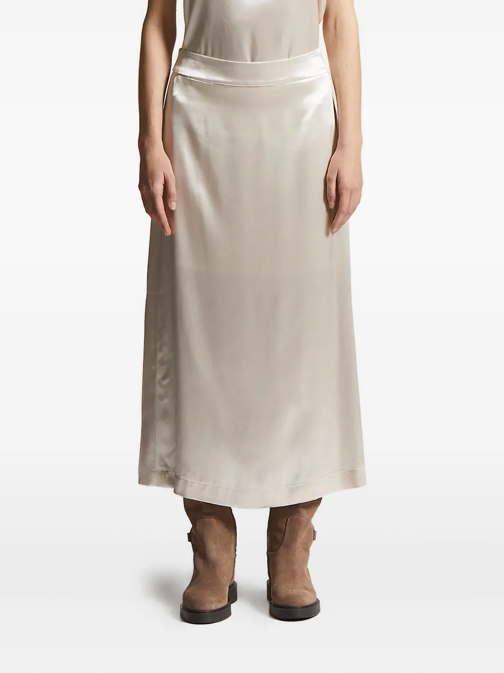 Юбка из атласа с разрезами по бокам Peserico, нейтральный
Юбка из атласа с разрезами по бокам Peserico, нейтральный