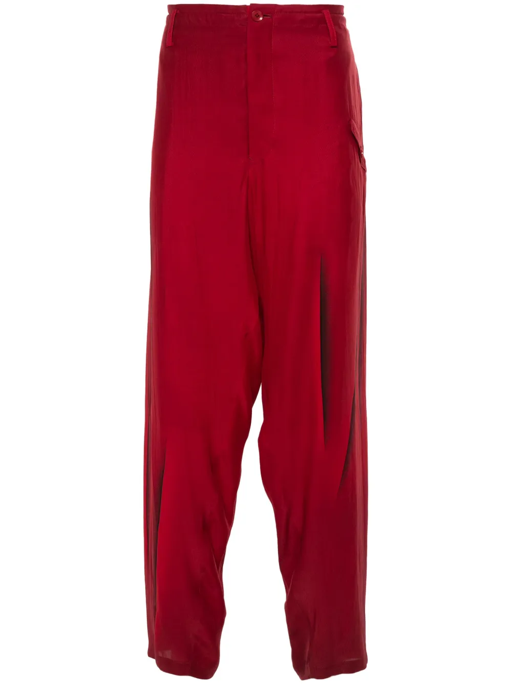 Шелковые брюки с абстрактным принтом Yohji Yamamoto, красный
Шелковые брюки с абстрактным принтом Yohji Yamamoto, красный