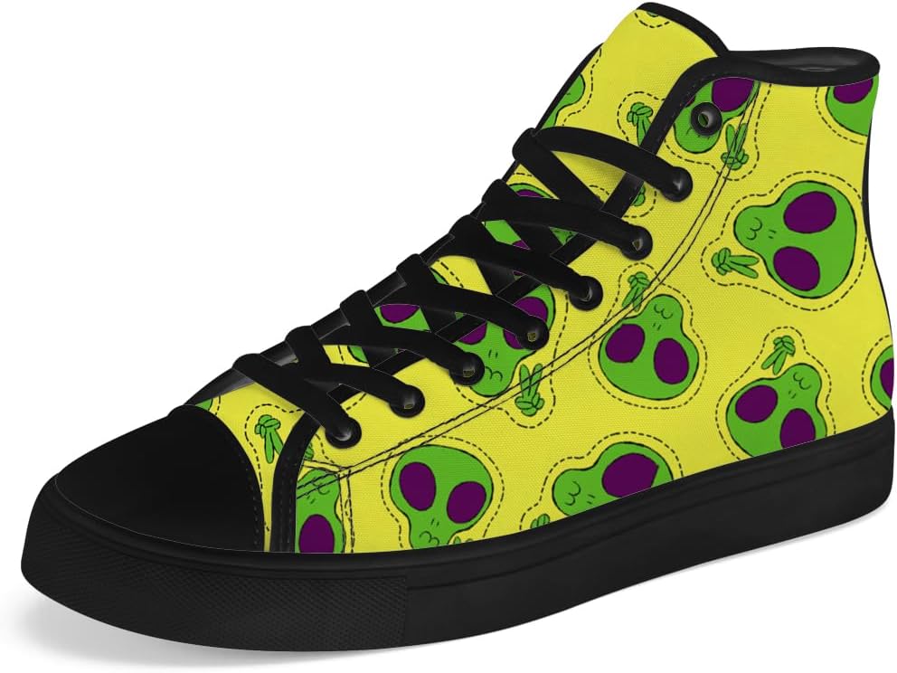 Мужские и женские высокие кеды Chebing с принтом инопланетянина и мандалы, высокие кеды на шнуровке, повседневная обувь, желтый
Мужские и женские высокие кеды Chebing с принтом инопланетянина и мандалы, высокие кеды на шнуровке, повседневная обувь, желтый