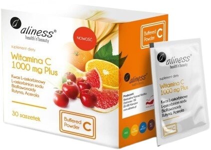 Aliness, Витамин С 1000 мг ПЛЮС биофлав, рутин, ацер., 30 пакетиков. Inna marka
Aliness, Витамин С 1000 мг ПЛЮС биофлав, рутин, ацер., 30 пакетиков. Inna marka