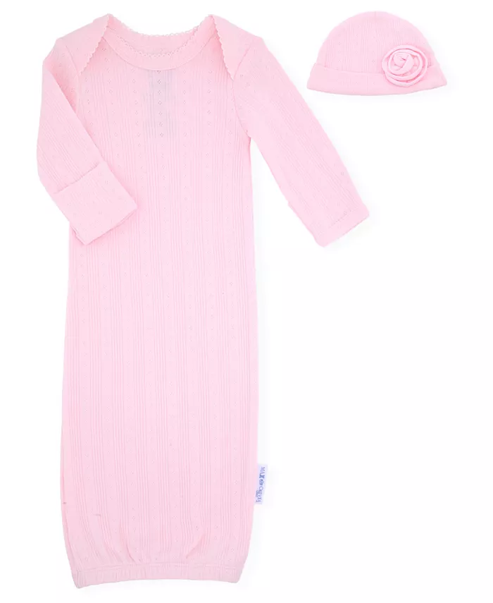 Комплект для новорожденных девочек из 2 предметов: платье-распашонка и шапочка в ажурной вязке Max & Olivia, розовый
Комплект для новорожденных девочек из 2 предметов: платье-распашонка и шапочка в ажурной вязке Max & Olivia, розовый