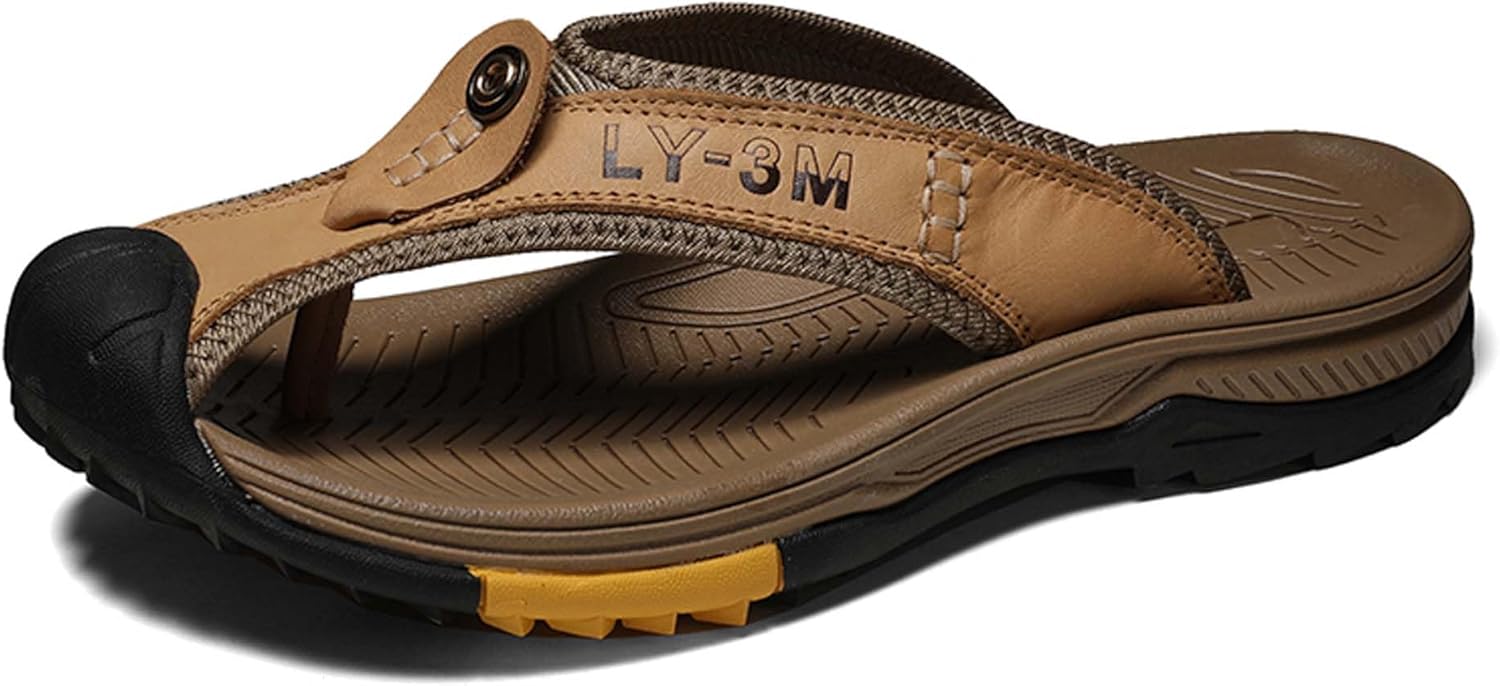 Мужские премиальные кожаные вьетнамки Vtiao, летние модные сандалии, вьетнамки с толстой подошвой и защитой носка, нескользящие, износостойкие и долговечные, подходят как для дома, так и для улицы, коричневый
Мужские премиальные кожаные вьетнамки Vtiao, летние модные сандалии, вьетнамки с толстой подошвой и защитой носка, нескользящие, износостойкие и долговечные, подходят как для дома, так и для улицы, коричневый