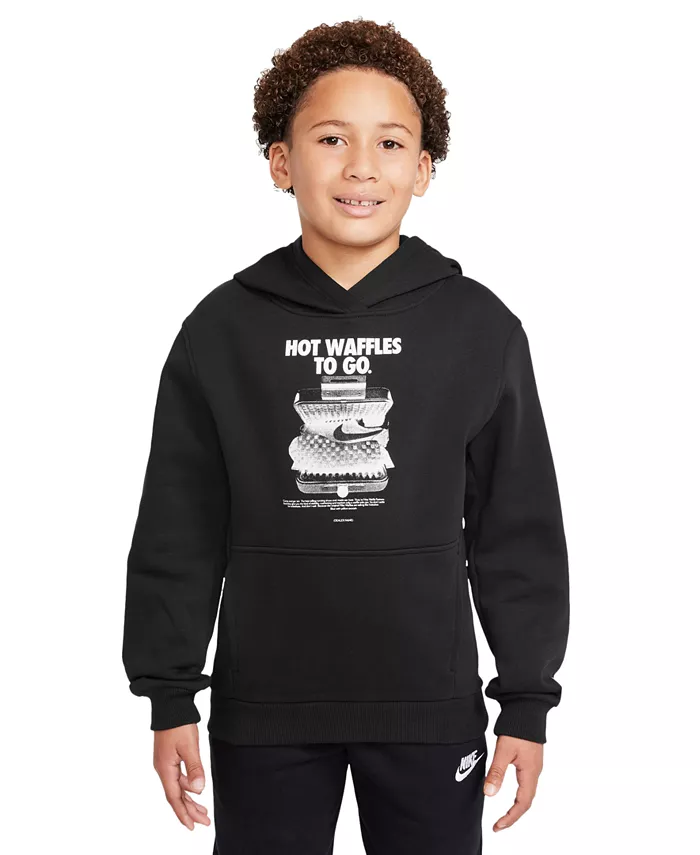 Толстовка с капюшоном из флиса для больших мальчиков Nike, черный
Толстовка с капюшоном из флиса для больших мальчиков Nike, черный