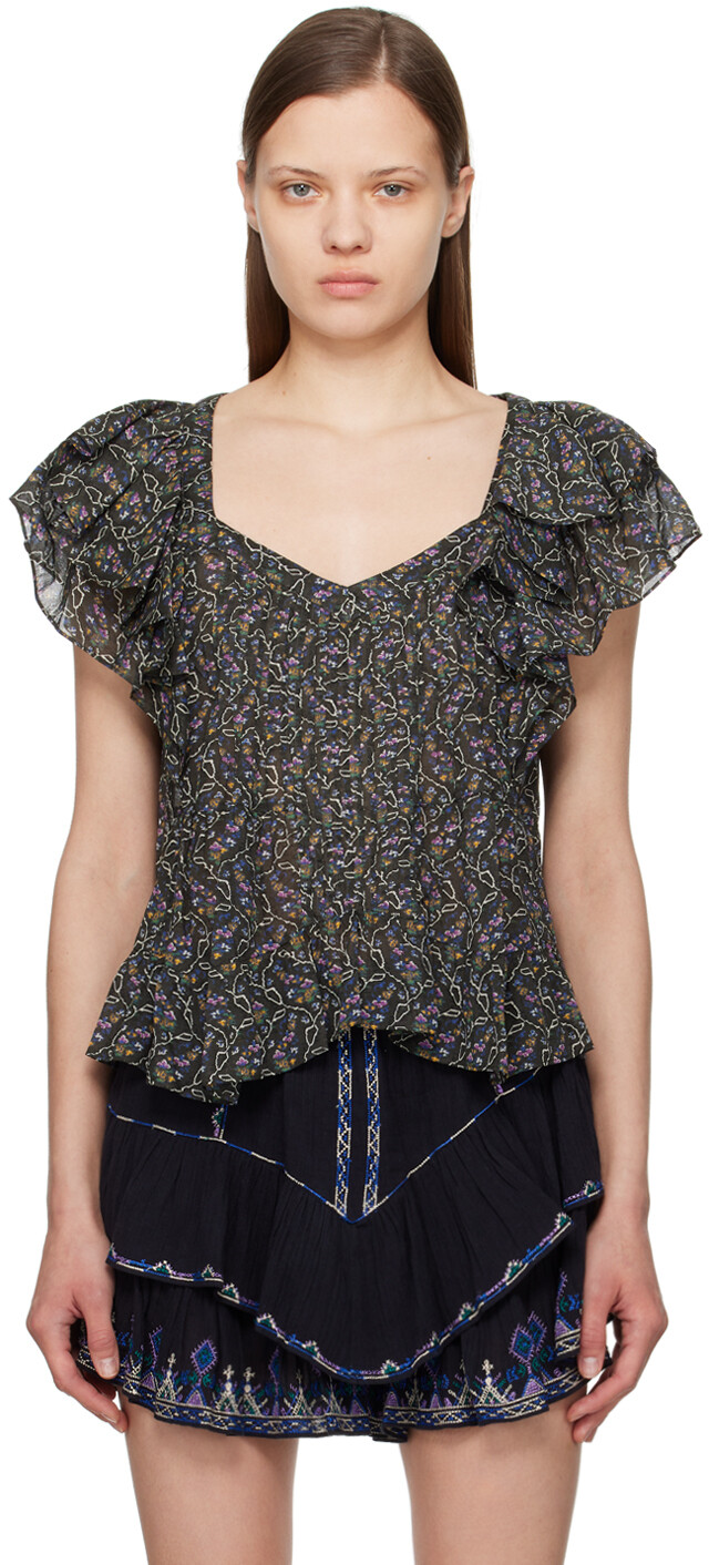 Черная блузка из ткани «мадрана» Isabel Marant Etoile
Черная блузка из ткани «мадрана» Isabel Marant Etoile