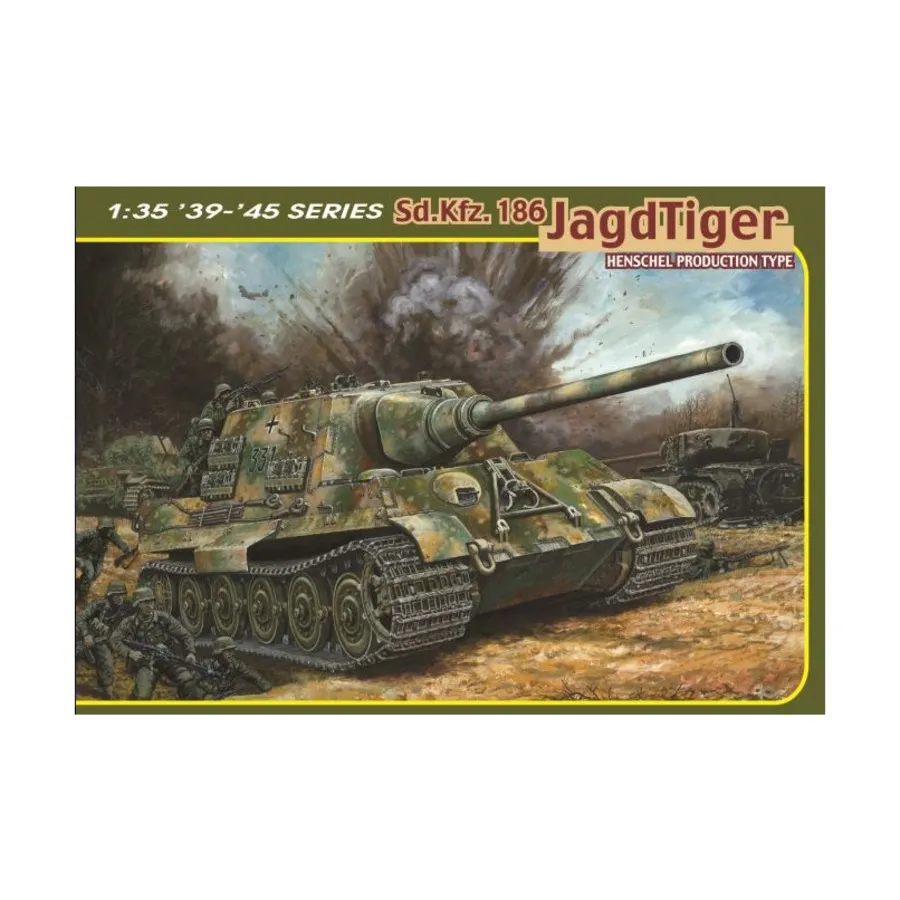 Танк серийного типа SdKfz 186 Jagdtiger Henschel, Dragon Models - '39 to '45 Series - Germany (1:35)
Танк серийного типа SdKfz 186 Jagdtiger Henschel, Dragon Models - '39 to '45 Series - Germany (1:35)