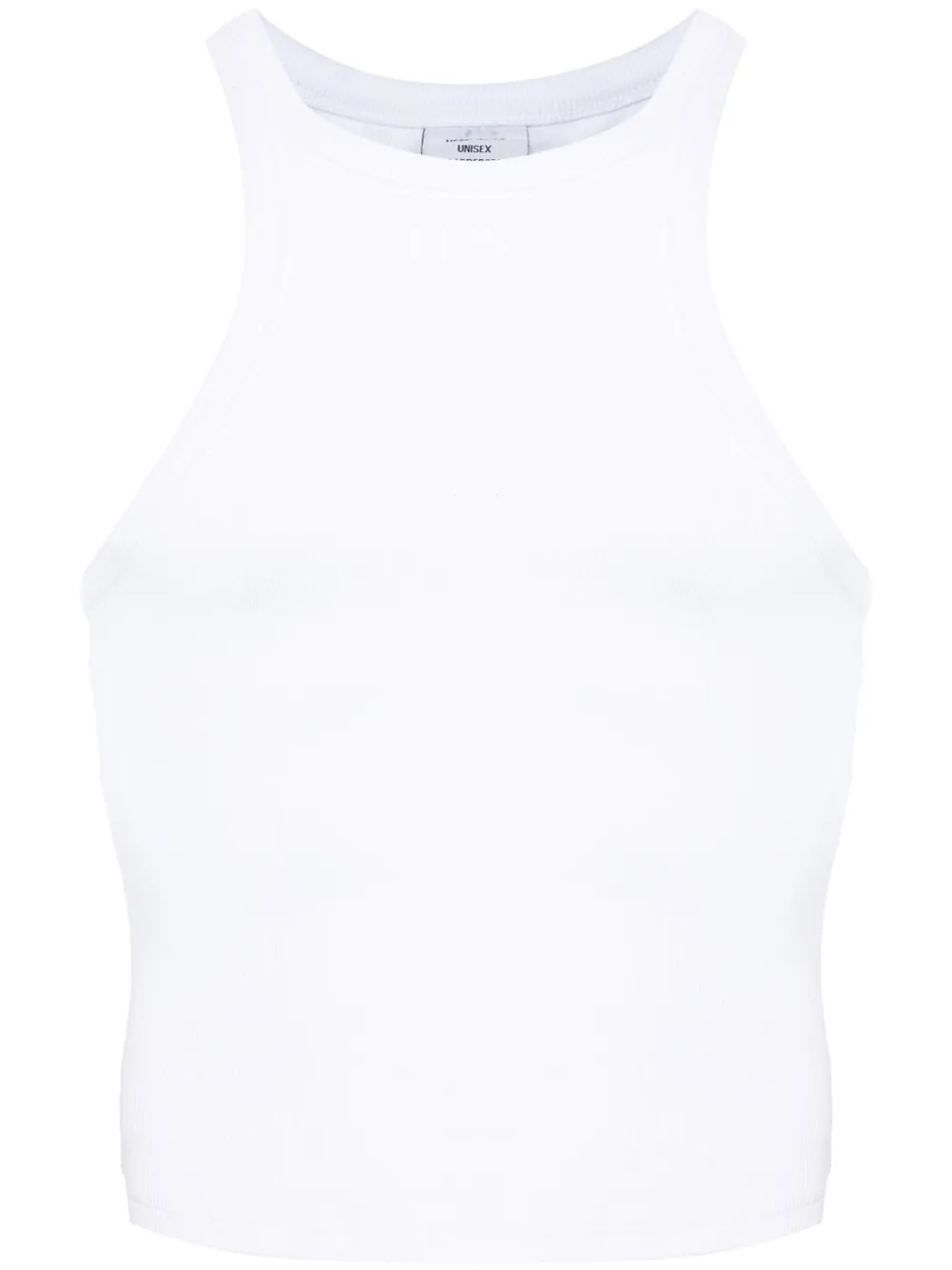 Топ в рубчик с вышитым логотипом VETEMENTS, белый
Топ в рубчик с вышитым логотипом VETEMENTS, белый