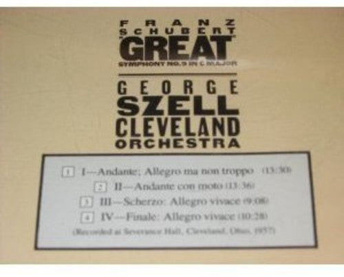 CD диск Schubert / Szell / Cleveland Orch: Sym No 9 Great
CD диск Schubert / Szell / Cleveland Orch: Sym No 9 Great