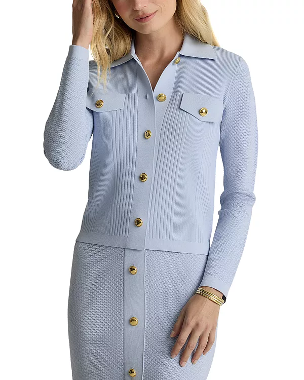 Куртка из комбинированной ребристой вязки St. John, синий
Куртка из комбинированной ребристой вязки St. John, синий