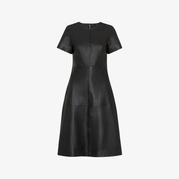 Платье миди Whistles Rosamund из кожи с V-образным вырезом и силуэтом "трапеция", черный
Платье миди Whistles Rosamund из кожи с V-образным вырезом и силуэтом "трапеция", черный