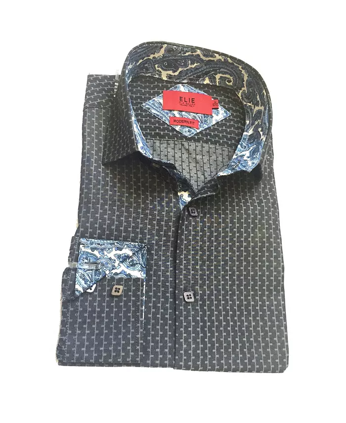 Черная классическая рубашка на пуговицах для мальчиков Little Boys, slim fit Elie Balleh, черный 
Черная классическая рубашка на пуговицах для мальчиков Little Boys, slim fit Elie Balleh, черный