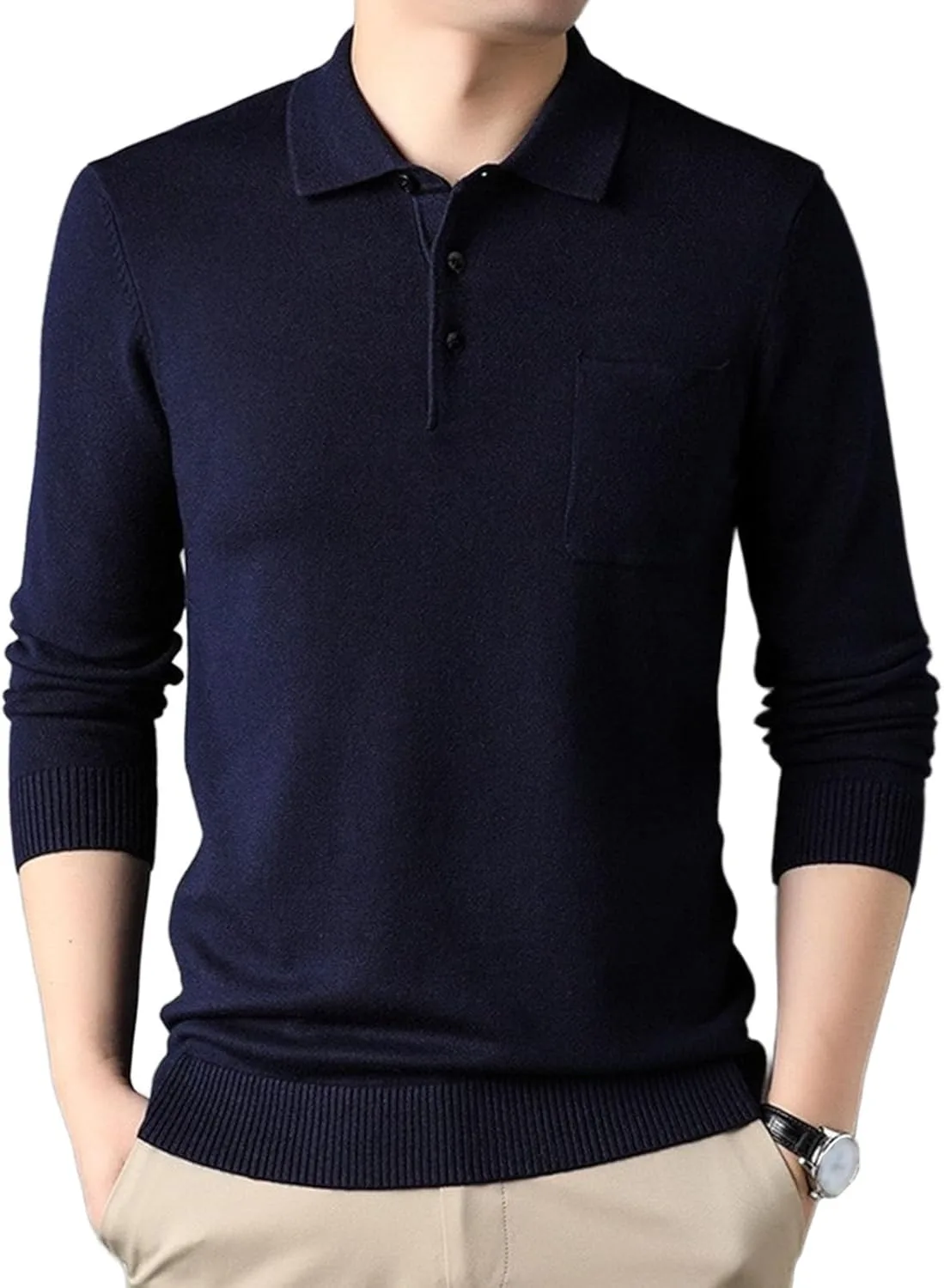 Мужской однотонный вязаный поло свитер легкий лацкан пуловер DGHM-JLMY
Мужской однотонный вязаный поло свитер легкий лацкан пуловер DGHM-JLMY