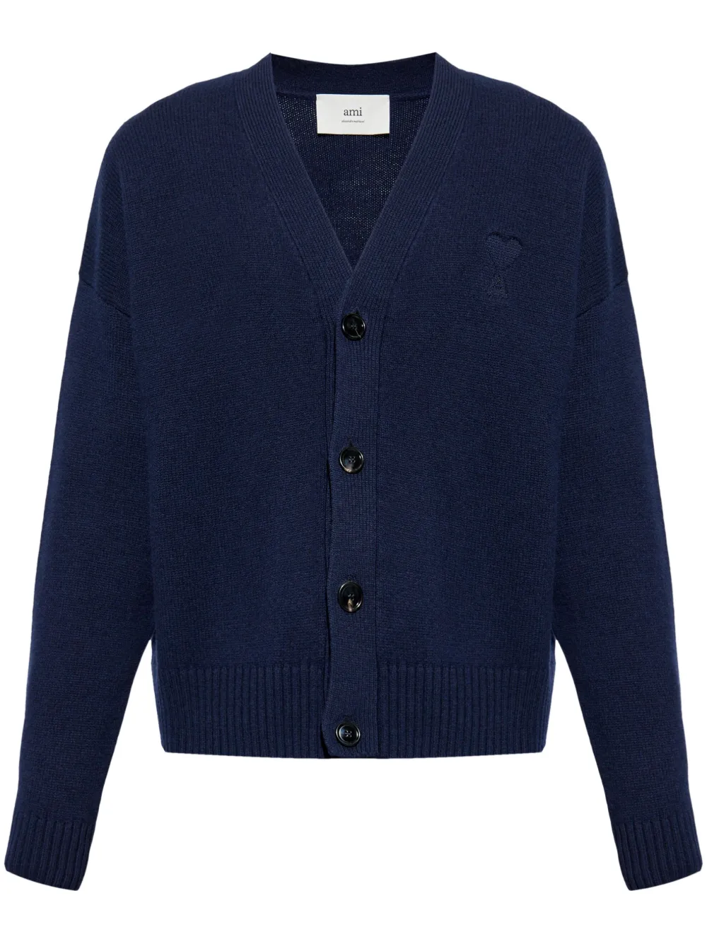 Кардиган с вышивкой Ami de Coeur AMI Paris, синий
Кардиган с вышивкой Ami de Coeur AMI Paris, синий