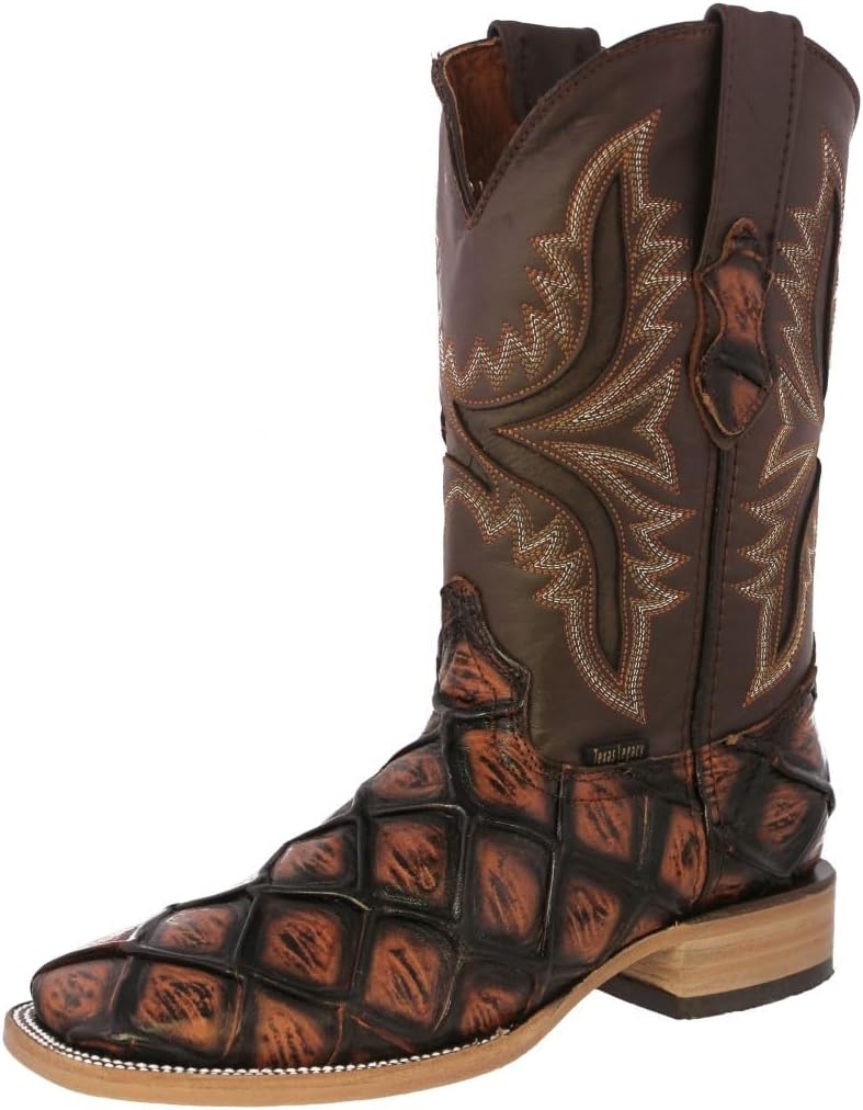 Мужские вестерн-сапоги Texas Legacy цвета коньяк с принтом рыбы пиаруку из кожи с квадратным носком
Мужские вестерн-сапоги Texas Legacy цвета коньяк с принтом рыбы пиаруку из кожи с квадратным носком