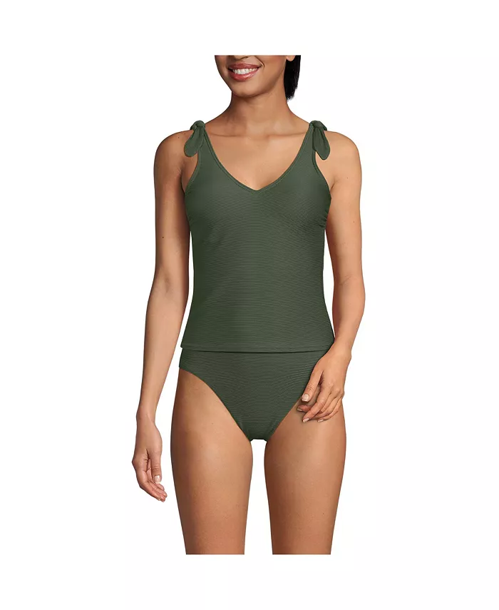 Женский топ-танкини с завязками на плечах и резинкой Lands' End, зеленый
Женский топ-танкини с завязками на плечах и резинкой Lands' End, зеленый