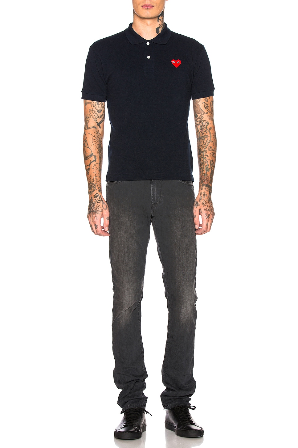 Хлопковая поло с красной эмблемой Comme Des Garcons Play, Navy
Хлопковая поло с красной эмблемой Comme Des Garcons Play, Navy