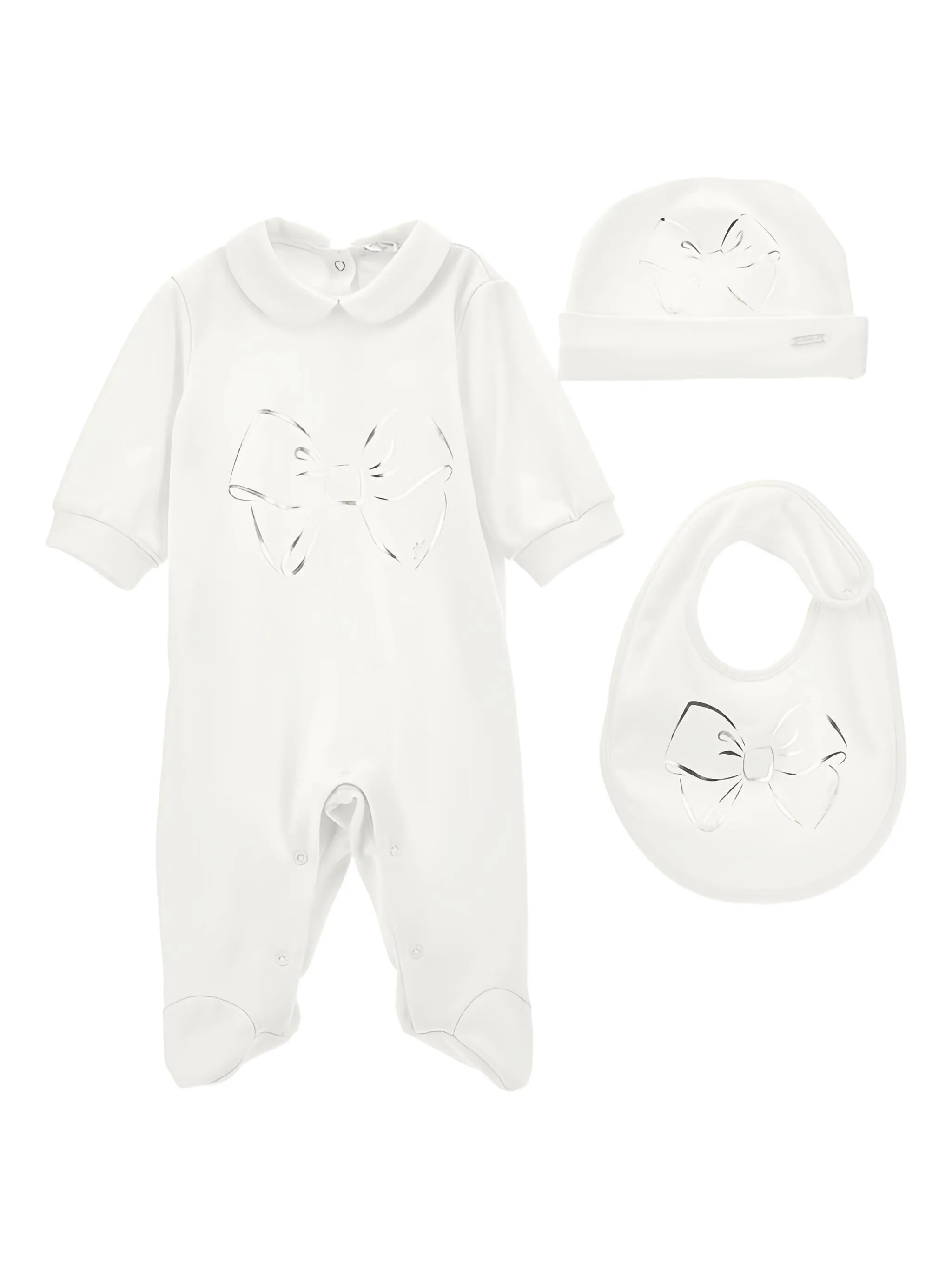 Набор из трёх хлопковых вещей с декоративным бантом Monnalisa, белый
Набор из трёх хлопковых вещей с декоративным бантом Monnalisa, белый