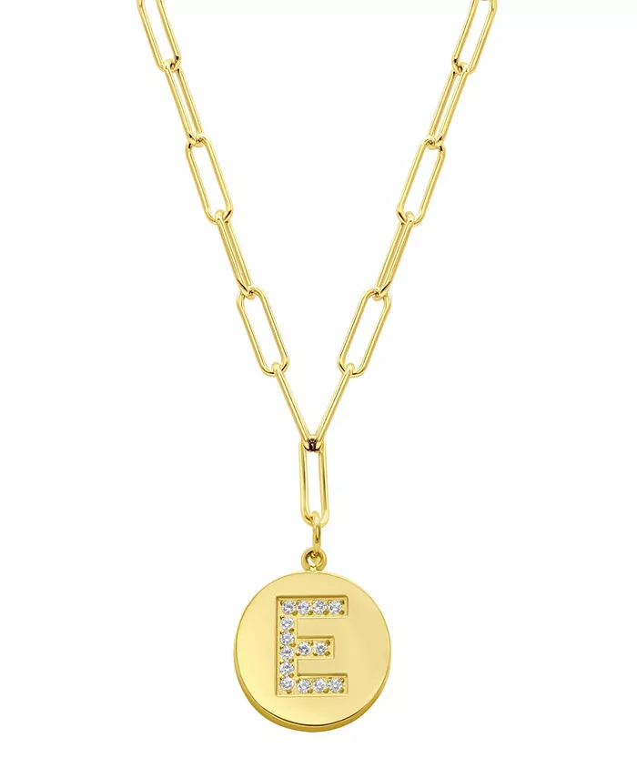 Ожерелье-скрепка с инициалами в форме диска, устойчивое к потускнению, позолоченное 14 карат ADORNIA, желтый 
Ожерелье-скрепка с инициалами в форме диска, устойчивое к потускнению, позолоченное 14 карат ADORNIA, желтый