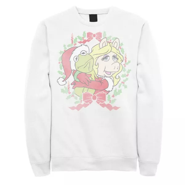 Мужская толстовка с рождественским венком от «Маппетов» — Кермит и мисс Пигги Licensed Character, белый
Мужская толстовка с рождественским венком от «Маппетов» — Кермит и мисс Пигги Licensed Character, белый