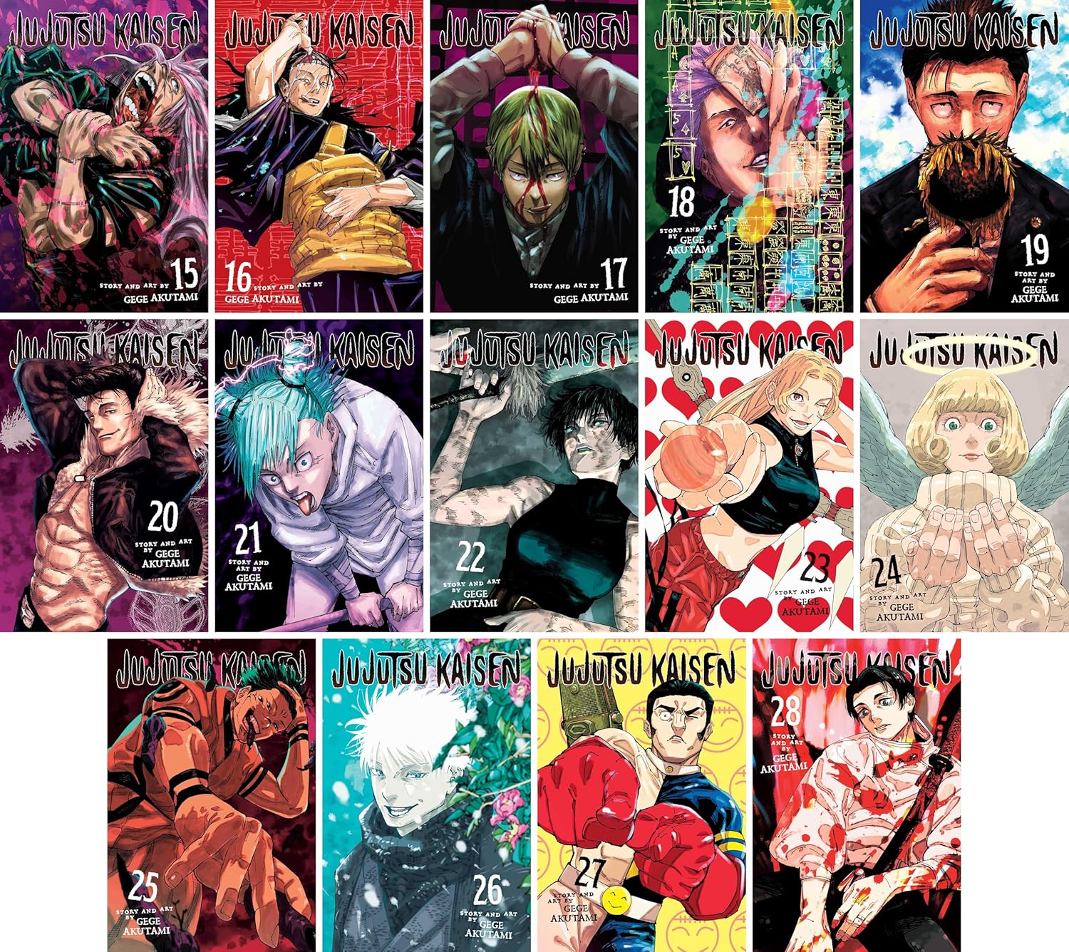 Jujutsu Kaisen (Vol. 15-28, 14 Books) Manga Series Set by Gege Akutami (Vol. 15-28) (VIZ Media LLC)
Jujutsu Kaisen (Vol. 15-28, 14 Books) Manga Series Set by Gege Akutami (Vol. 15-28) (VIZ Media LLC)