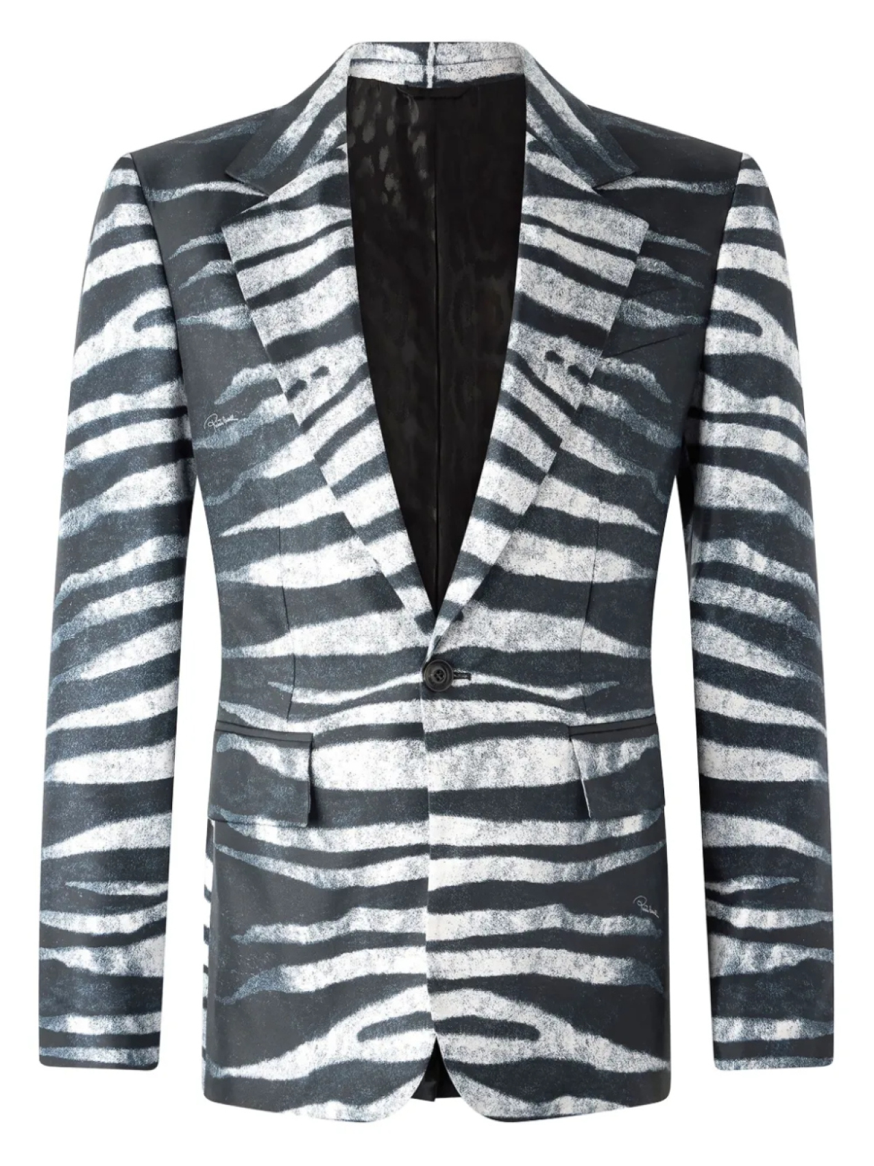 Пиджак с зебровым принтом Roberto Cavalli, черный
Пиджак с зебровым принтом Roberto Cavalli, черный