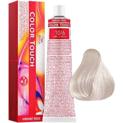 Color Touch Vibrant Reds 10/6 Самый светлый фиолетовый блондин 60 мл, Wella
Color Touch Vibrant Reds 10/6 Самый светлый фиолетовый блондин 60 мл, Wella